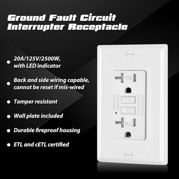 New NEW ELECTECK GFCI Outlets 20 Amp New Tamper Resistant (TR) - Picture 1 of 1